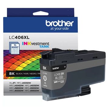 Cartucho de Tinta Brother LC406XL Preto Original - LC406XLBKS - 6.000 páginas para HLJF1, MFCJ4335DW, MFCJ4345DW, MFCJ4535DW, MFCJ5855DW, MFCJ5955DW