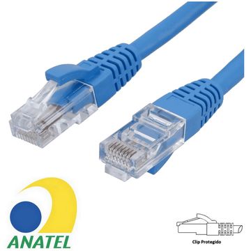 Cabo Patch Cord Cat.5 1,5 Metros Azul Seccon SecLan CY-5128-CAT5E-1.5M-BL Homologado ANATEL