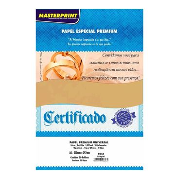 Papel Premium Kraft A4 50 Folhas 180 Gramas Masterprint - 121010011