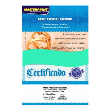 Papel Premium Verde A4 50 Folhas 180 Gramas Masterprint - 121010017