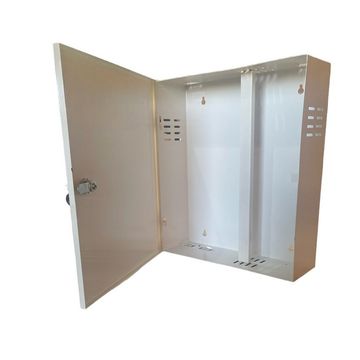 Rack para CFTV DVR Vazio Vertical 40x35x11cm com Chave Branco Fibra Metal - CF40X35X11BCO