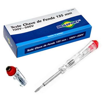 Chave de Fenda para Teste 100 a 500V 135mm Brasfort 8290 - Caixa com 12 Chaves de Fendas