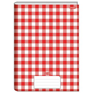 Caderno Brochurão Capa Dura Costurado 96 Fls 200x275 Xadrez Vermelho - Unitário - Jandaia - 75895-77