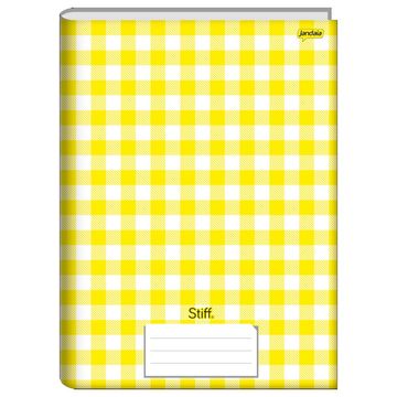 Caderno Brochurão Capa Dura Costurado 96 Fls 200x275 Xadrez Amarelo - Unitário - Jandaia - 75896-77