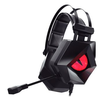 Fone de Ouvido Gamer Headset Hoopson Preto Led Vermelho Conexão P2 3,5mm com Microfone - F-201VM