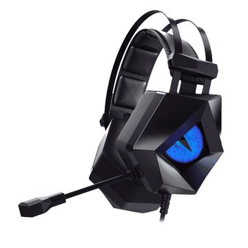 Fone de Ouvido Gamer Headset Hoopson Preto Led Azul Conexão P2 3,5mm com Microfone - F-201AZ