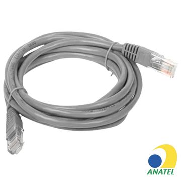 Cabo Patch Cord Cat.5E 3,0 Metros Cinza Legrand 51638 - 100% Cobre Homologado ANATEL