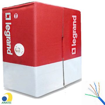 Cabo de Rede 24AWG Legrand Cat.6 4 Pares Azul 32755 Caixa com 305 Metros - 100% Cobre Homologado ANATEL