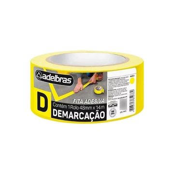 Fita Adesiva para Demarcação de Solo 48mm x 14 Metros Adelbras Amarelo Vendido Unitário - 0803050004