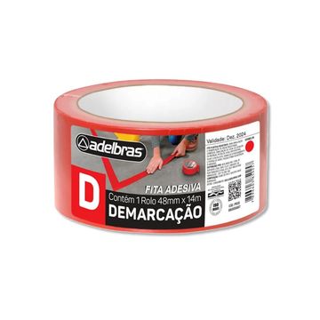 Fita Adesiva para Demarcação de Solo 48mm x 14 Metros Vermelho Adelbras - 0803050007