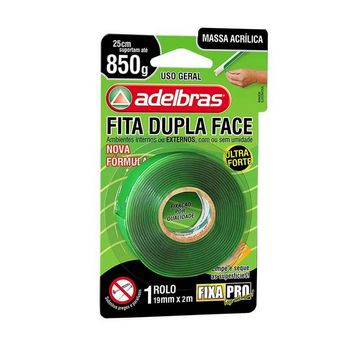 Fita Dupla Face Acrílico 19mm x 2 Metros Unitário Fixa Pro - Adelbras - 815000017