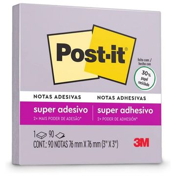 Bloco de Notas Adesivo 76X76mm com 1 Bloco de 90 Folhas Lilac - Post-it - 3M - HB004657217