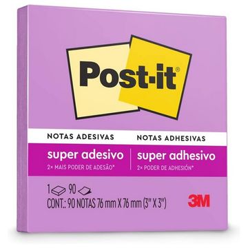 Bloco de Notas Adesivo 76X76mm com 1 Bloco de 90 Folhas Iris Lilas - Post-it - 3M - HB004309967