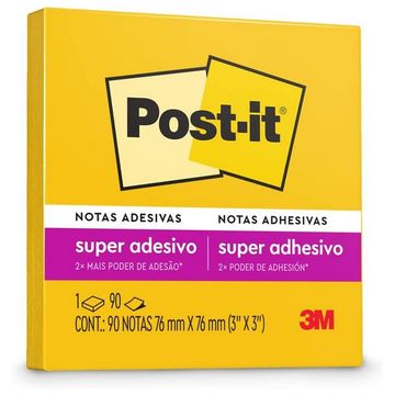 Bloco de Notas Adesivo 76X76mm com 1 Bloco de 90 Folhas Amarelo Sol - Post-it - 3M - HB004650253