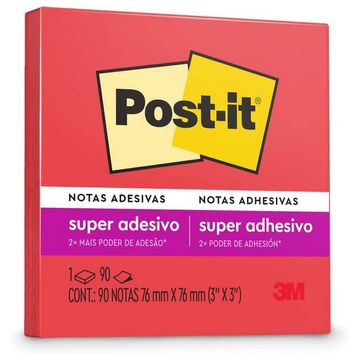 Bloco de Notas Adesivo 76X76mm com 1 Bloco de 90 Folhas Maçã do Amor - Post-it - 3M - HB004389290