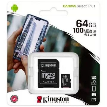 Cartão de Memória Kingston Select Plus 64 GB Micro Classe 10 com Adaptador - SDCS2/64GB - 138222