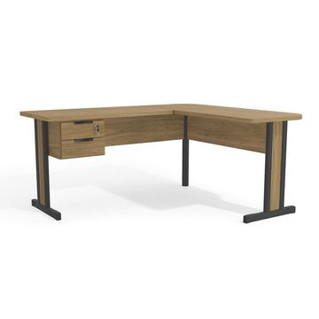 Mesa para Escritório em L 150x175cm Itapuã Kit Office com Chave Kappesberg - 1170A-IT