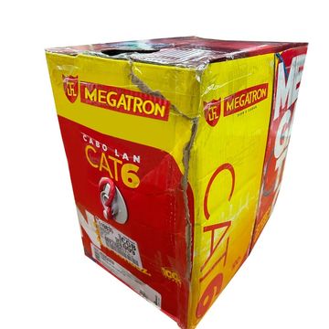 Cabo de Rede 23AWG Megatron Cat.6 4 Pares Vermelho - 2382 - Caixa com 305 Metros - 100% Cobre Homologado ANATEL - EMBALAGEM AVARIADA