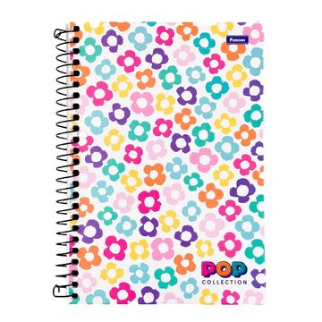 Caderno Capa Dura Espiral 80 Fls 140x202 Pop Collection Flores - Unitario - Foroni - 30.8157-4