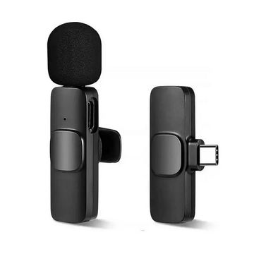 Microfone de Lapela sem Fio para Smartphone USB-C Preto - K9 - TC-F2-A