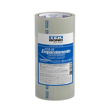 Fita Empacotamento Transparente 48mm x 40 Metros Pacote com 4 Unidades - Tekbond - 21171050100