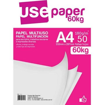 Papel Sulfite A4 50 Folhas 180 Gramas Unitário Branco - 7205R-SINOP-03