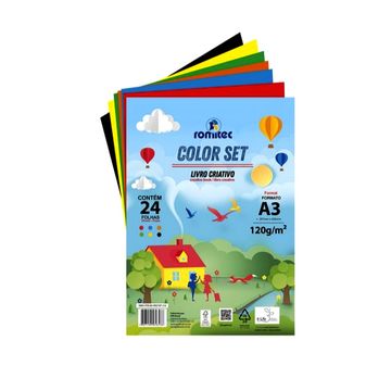 Papel Criativo Color Set A3 Romitec 24 Folhas com 8 Cores - 5662RL-SINOP-03