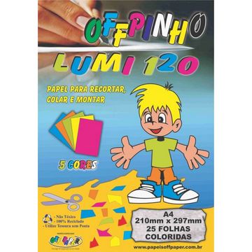 Papel Criativo Lumi Offpinho A4 25 Folhas 120 Gramas com 5 cores - Off Paper - 10077-SINOP-03