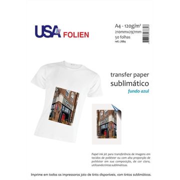 Papel Sublimatico A4 50 Folhas 120 Gramas Fundo Azul Usa Folien - 7884-SINOP-03