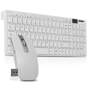 Kit Teclado + Mouse sem Fio Exbom BK-S1000 Branco - 1426