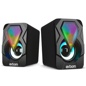 Caixa de Som RGB Exbom 2.0 Canais 6,0W Preto USB - 3860 - CS-C20