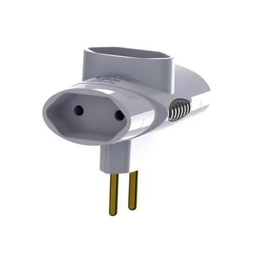 Adaptador Tomada T 3 Tomadas 2 Pinos 10A Branco Legrand Daneva - DN1552
