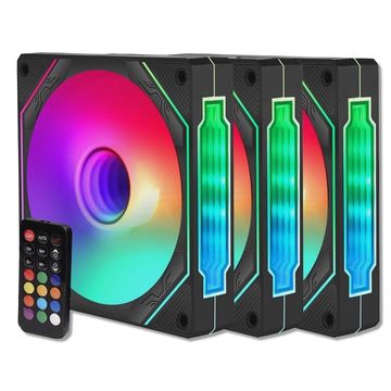 Kit Cooler Enigma com 3 Fans ARGB Liketec 120x120x25mm com Controle e Controladora - 2079