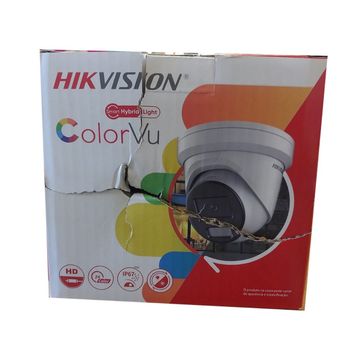 Câmera CFTV IP PoE DS-2CD2347G2H-LISU/SL Dome 4.0MP ColorVu 30m 2,8 mm Acusense com Microfone Embutido Hikvision EMBALAGEM AVARIADA