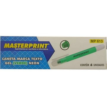 Caneta Marca Texto Gel Verde Caixa com 6 Unidades - Masterprint - MP613-SINOP-03