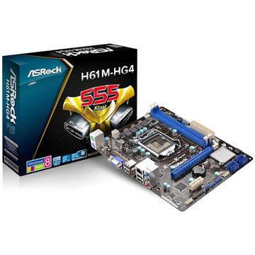 Placa Mãe Asrock H61M-HG4 para Intel LGA 1155 Memória DDR3 Som Video e Rede