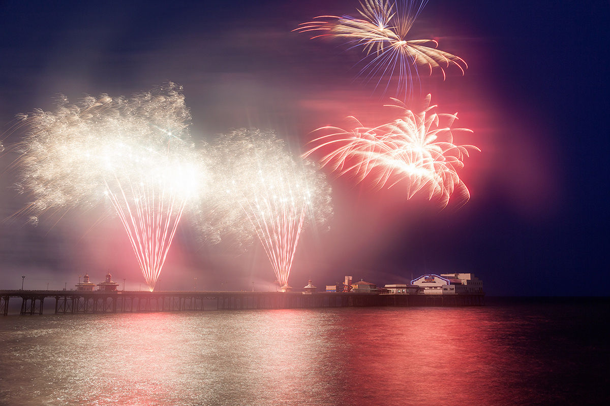 Spectacular display of light and colour above North Pier as Linders Pyrotechnics from Sweden open Blackpool In Pictures: Blackpool World Fireworks Championships 2014.