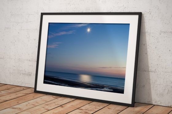 Shimmering Moonlight Photography Print In Black Frame