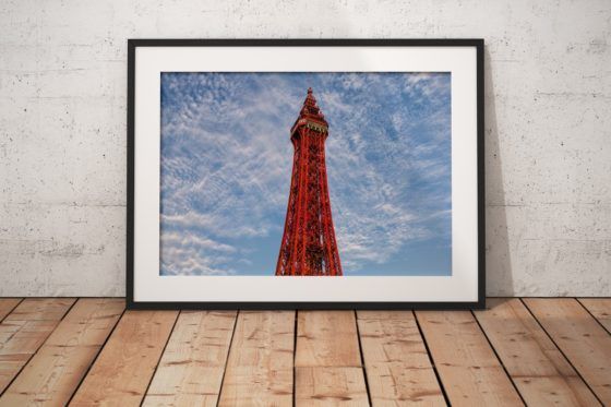 Blackpool Tower Photography Print In Black Frame