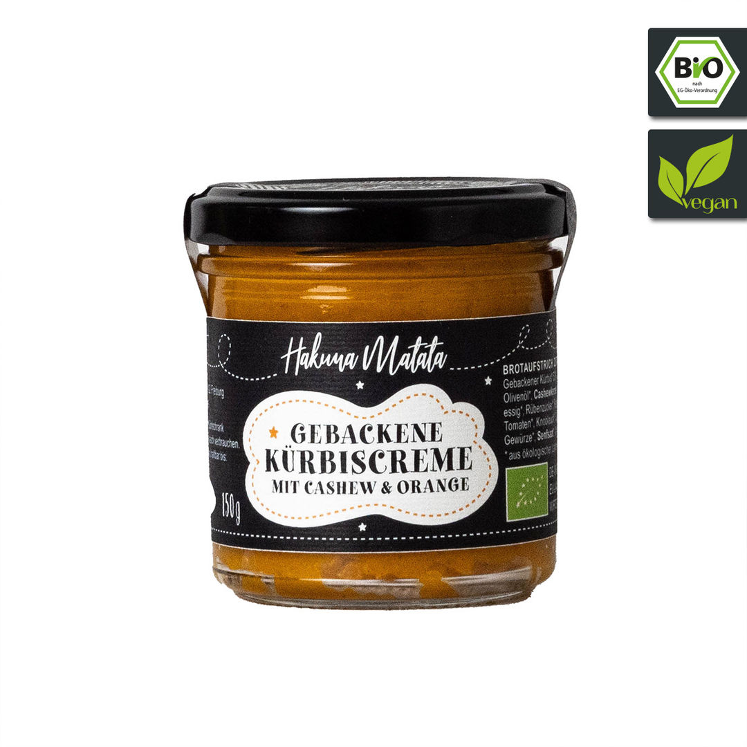 Bio Gebackene Kürbiscreme mit Cashew & Orange
