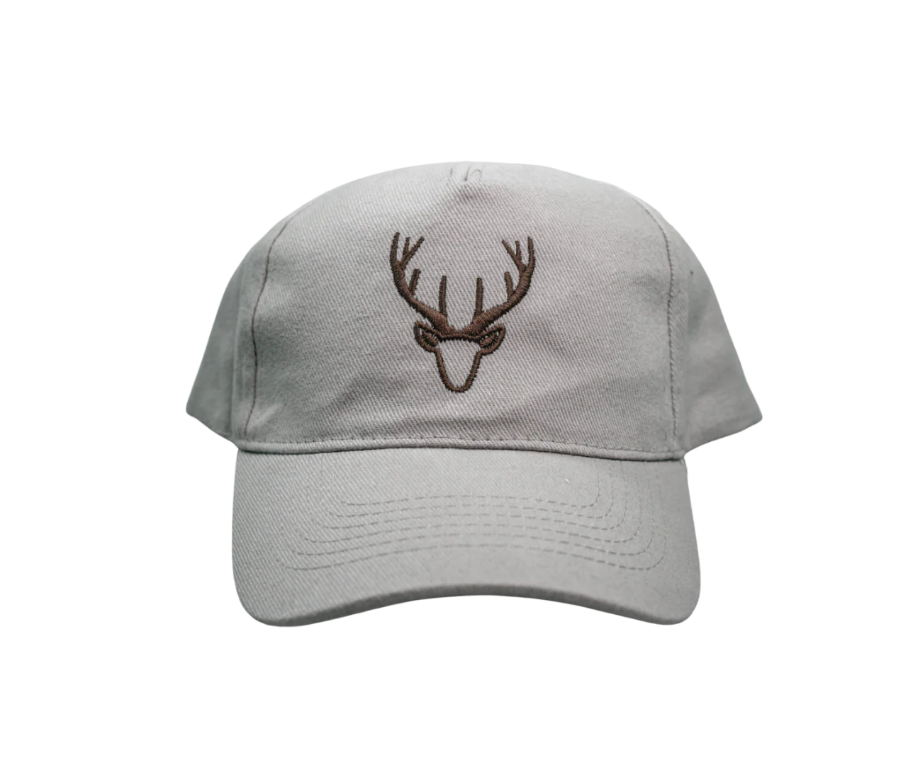Graue Baseballcap mit Hirsch-Motiv