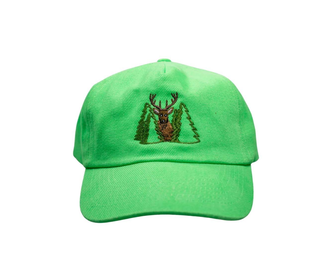 Grüne Baseballcap für Kinder mit Hirsch-Motiv