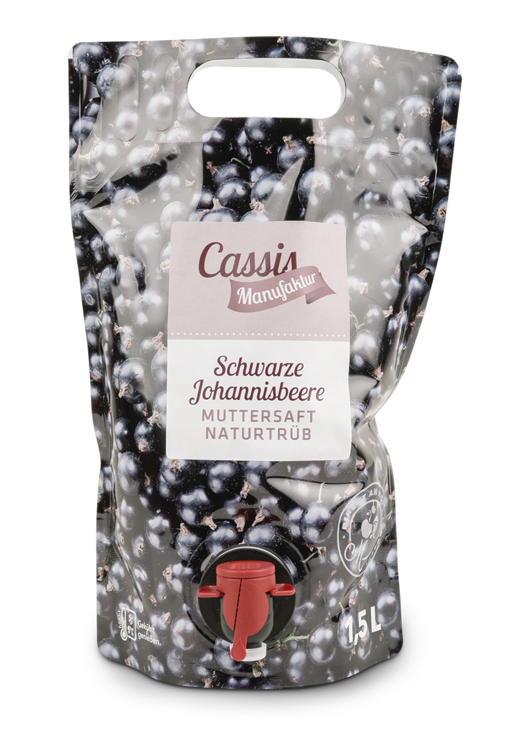 Muttersaft naturtrüb - 100 % Schwarzer Johannisbeersaft | 1,5l | Standbodenbeutel