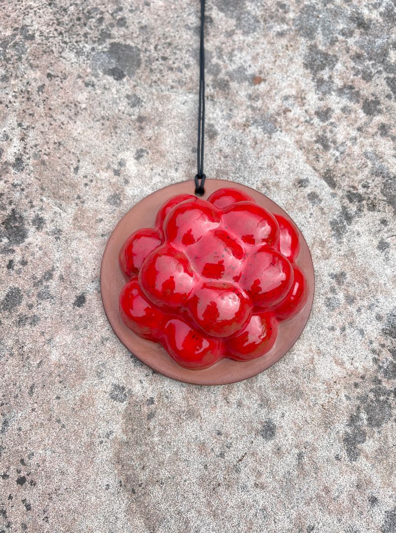 Bollenhut aus Keramik zum Hängen, Rot, Frostsicher, Unikat, Handarbeit, Hochwertig