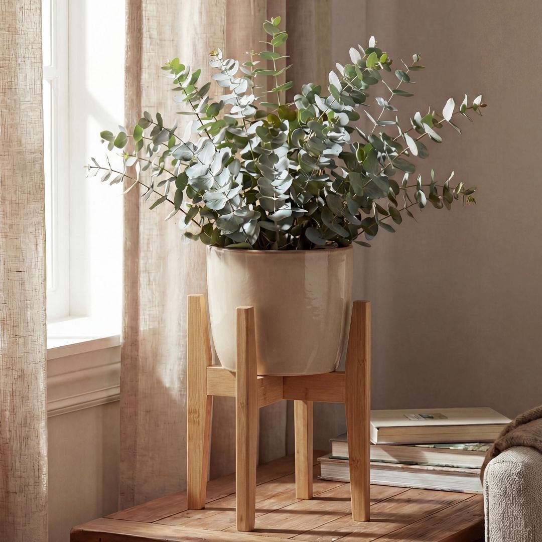 Alle Produkte :: Bambus Pflanzenstnder HWC-Q31, Blumenstnder  Blumentopfstnder Blumenhalter, verstellbar 30x27-37cm ~ natur