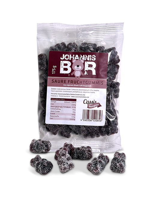 Saure Fruchtgummis Schwarze Johannisbeere 175g