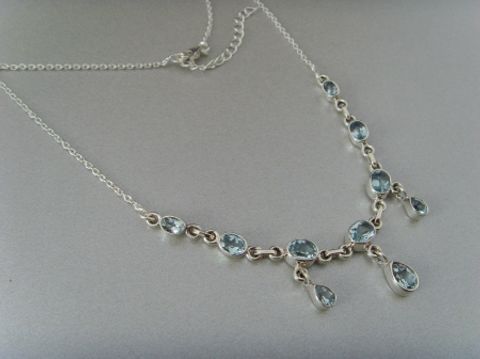 Blautopas - Collier / Silber 925