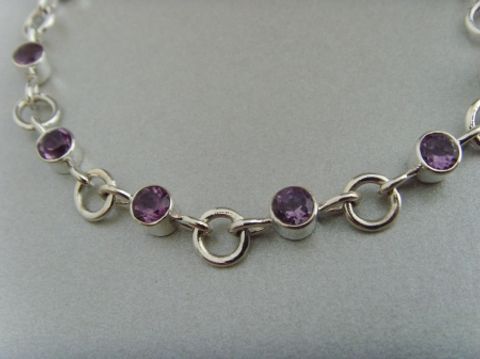Amethyst-Armband - 925'er Silber