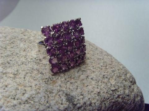 Amethyst-Ring / 925'er Silber rhodiniert