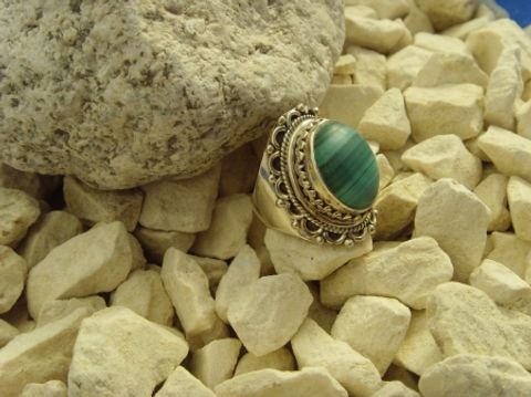 Malachit-Ring / 925'er Silber
